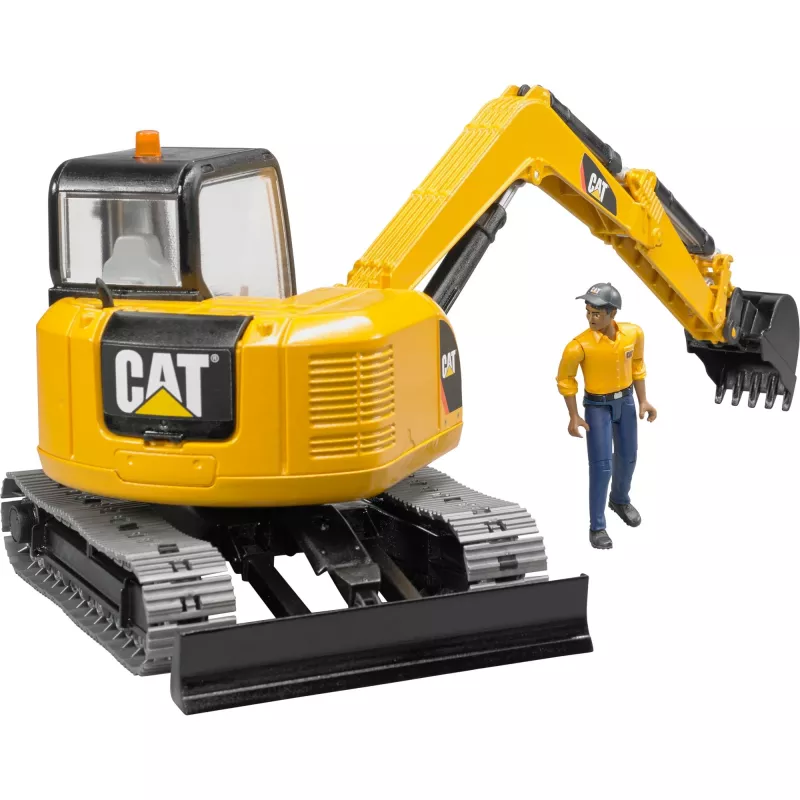 Brudder CAT Mini ekskavators ar strādnieku