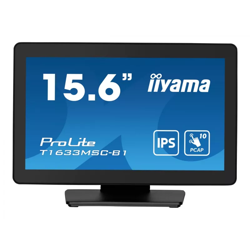 iiyama ProLite T1633MSC-B1 datora monitors 39,6 cm (15,6 collu) 1920 x 1080 pikseļi Full HD LCD skārienekrāns Melns