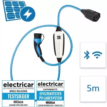 Uzlādes stacija NRGkick 32A Pure ar GSM, GPS un WLAN, 5 m kabelis