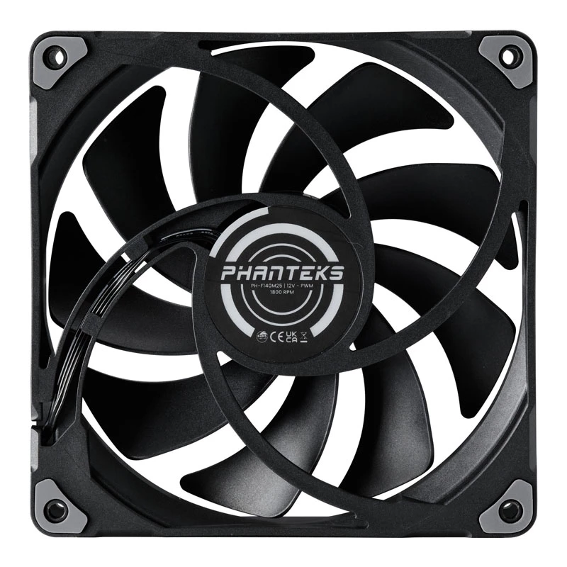 PHANTEKS M25 PWM 140mm korpusa ventilatori - 3 gab. iepakojumā, melns
