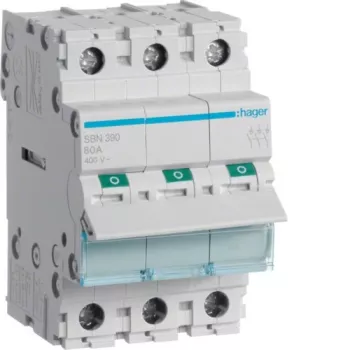 Automātiskais slēdzis Hager SBN390 3 moduļi 100A 440V