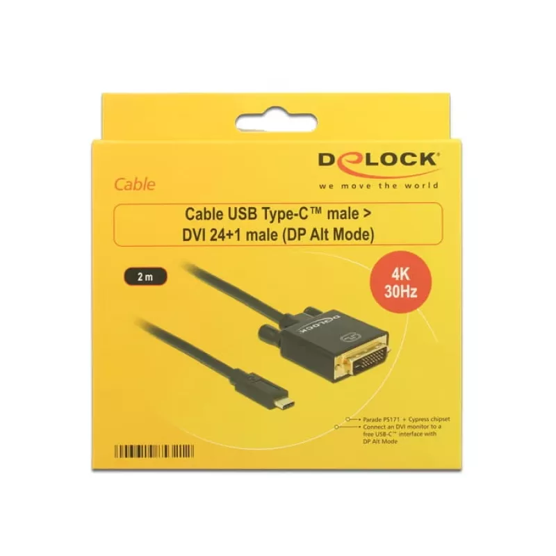 USB-C uz DVI adapteris DeLOCK 85321 2m