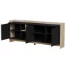 Cama PORTO 3D kumode 190x38x77 ozols/melns