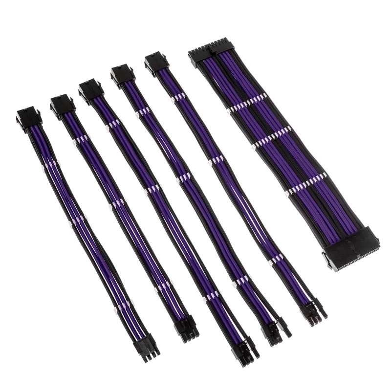 Kolink Core Adept pītais kabeļu pagarinātāju komplekts - Jet Melns/Titan violeta