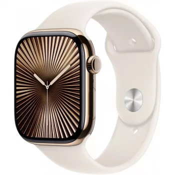 APPLE Watch Series 10 GPS + Cellular 46mm zelta titāna korpuss ar Starlight sporta siksnu - S/M