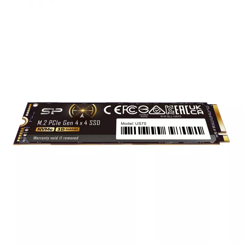 SSD M.2 2280 2 TB Silicon Power US75 PCIe 4.0 NVMe, lasīšana 7000 MB/s, rakstīšana 6000 MB/s