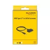 DeLOCK 63803 kabeļa savienotāju adapteris USB C 22 kontaktu SATA Melns 0.5m