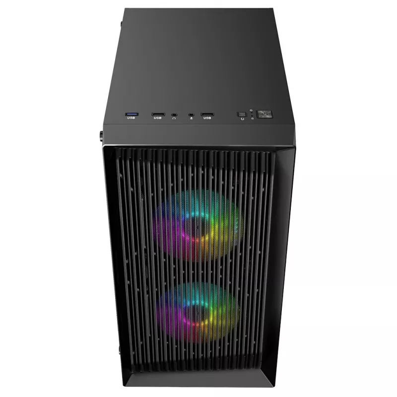 Logic Atos ARGB Mini USB 3.0 Micro Tower korpuss, melns (AM-ATOS-10-0000000-0002)