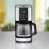 Pilienveida kafijas automāts Rommelsbacher FKM1000, 1,5 L ūdens tvertne, 12 krūzes, nerūsējošais tērauds/melns
