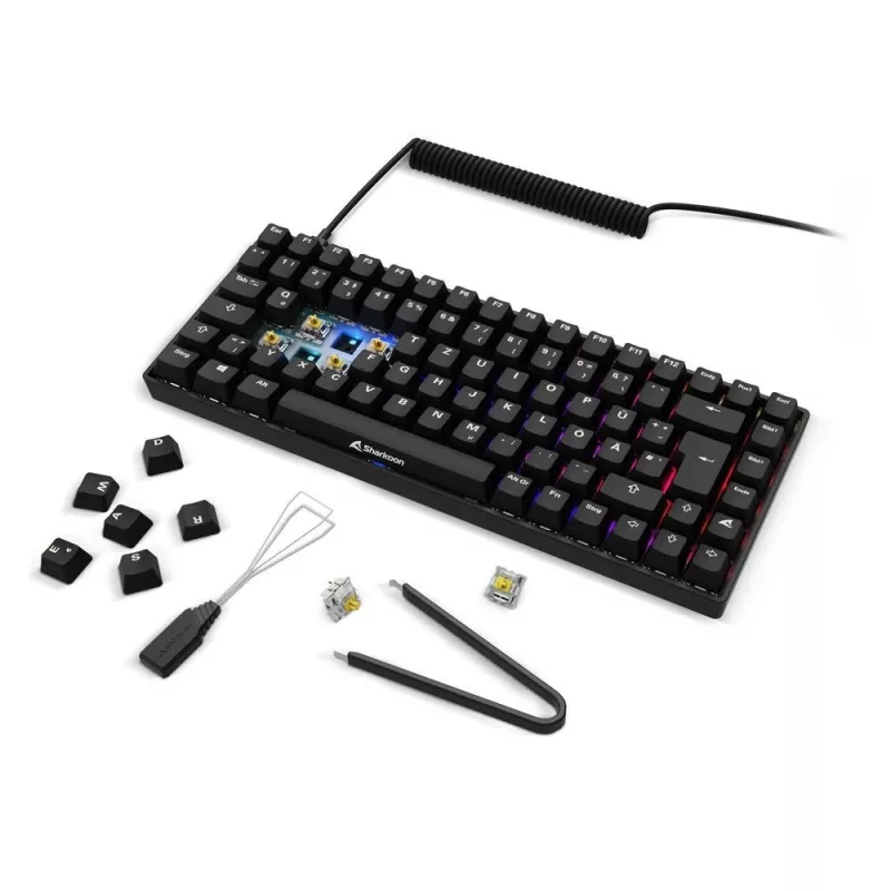 Mehāniskā spēļu klaviatūra Sharkoon Skiller SGK50S3 PBT Melna Dzeltena RGB
