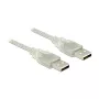 USB kabelis DeLOCK 83888 USB 2.0 1,5 m caurspīdīgs