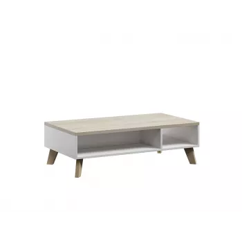 Kafijas galdiņš cama meble LOTTA 110 — taisnstūrveida, 1100×600×350 mm, balts rāmis ar Sonomas ozola virsmu