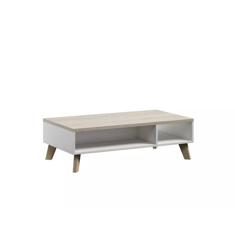 Kafijas galdiņš cama meble LOTTA 110 — taisnstūrveida, 1100×600×350 mm, balts rāmis ar Sonomas ozola virsmu