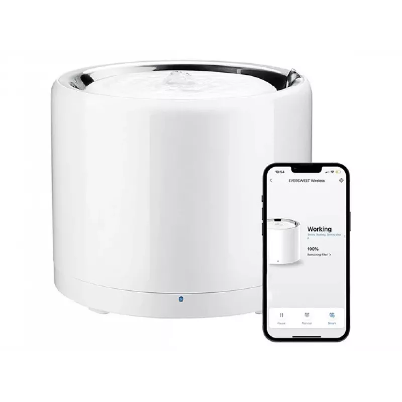 PETKIT EverSweet 3 Pro UVC suņu/kaķu barotava/dzirdinātājs Akrilnitrila butadiēna stirols (ABS), Silikons, Nerūsējošais tērauds Balts Universāls Automātiskais mājdzīvnieku dzirdinātājs