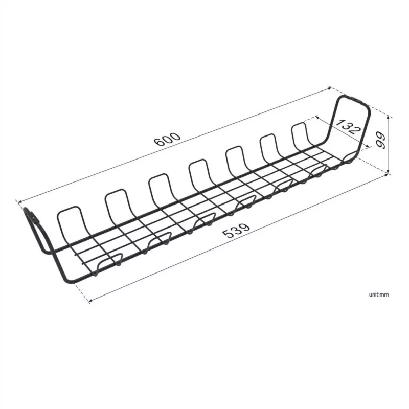ROTRONIC-SECOMP Roline - Kabel - Organizer - Gitter - unter Tisch montierbar - Schwarz (Packung mit 2)