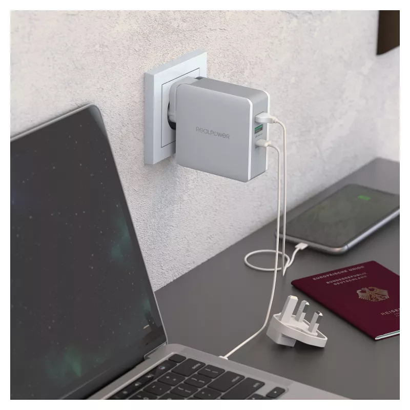 RealPower lādētājs DeskCharge-65 Travel 65W