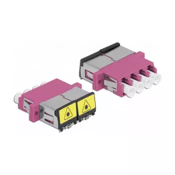 Optisko šķiedru savienotājs DeLOCK 86906 LC Quad female uz LC Quad female daudzmodu violets