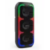 Pārnēsājams stereo skaļrunis SQUEAK SQ1009 — Bluetooth 5.3, 45 W RMS, 10 stundu akumulators, FM, USB, AUX, LED, 1800 mAh, melns