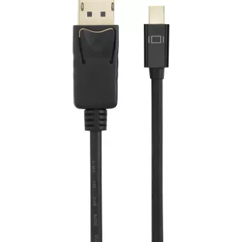 Renkforce Mini-DisplayPort / DisplayPort savienojuma kabelis 2,00 m zeltīti spraudkontakti melns [1x Mini-DisplayPort spraudnis - 1x DisplayPort spraudnis] (RF-4538176)