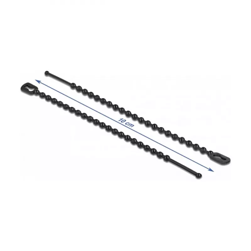 Beaded kabelis Tie DeLOCK 19566 L 100 x W 2.4 mm Melns 100 pieces