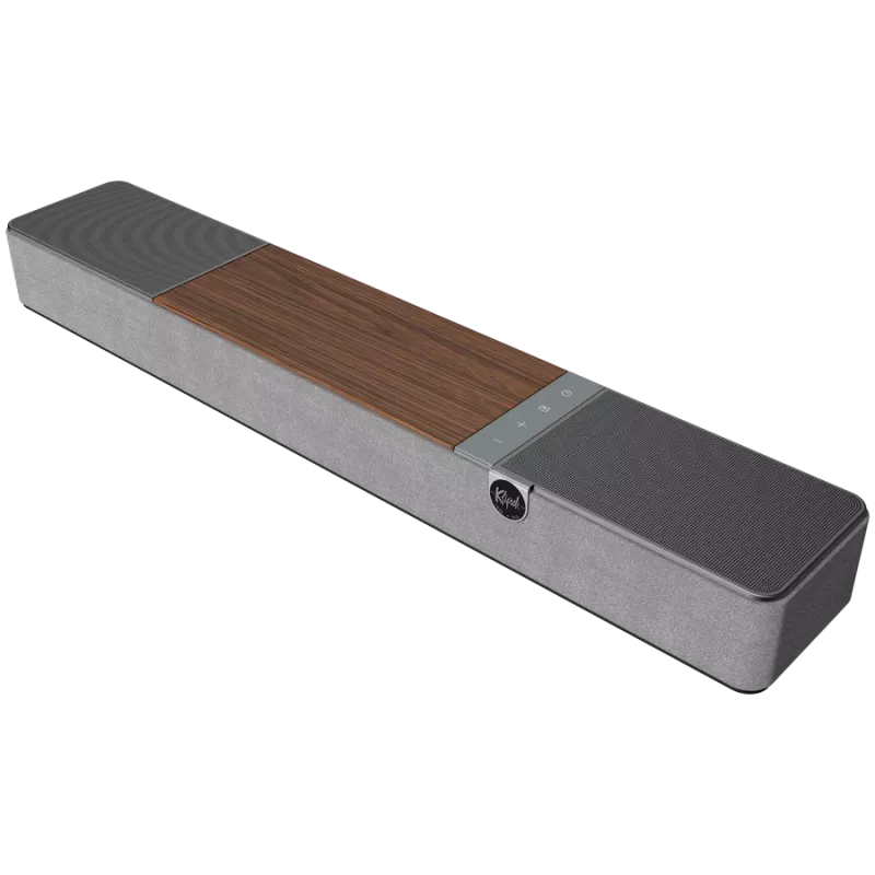 Soundbar KLIPSCH Flexus CORE 100 — 2.1 kanāli, 100 W, iebūvēts zemfrekvenču skaļrunis, pelēks/valriekstkoks