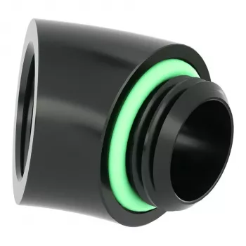 Barrow 45° adapteris G1/4 vīrišķais uz G1/4 sievišķo, melns TDWT45-V2 B