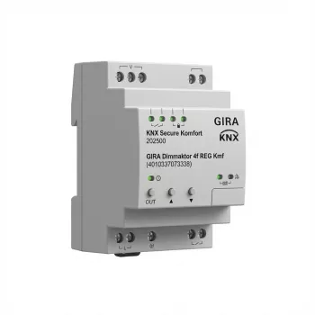 Gira Dimmaktor REG KNX Secure 202500 | 4 kanālu KNX dimmera izpildmehānisms