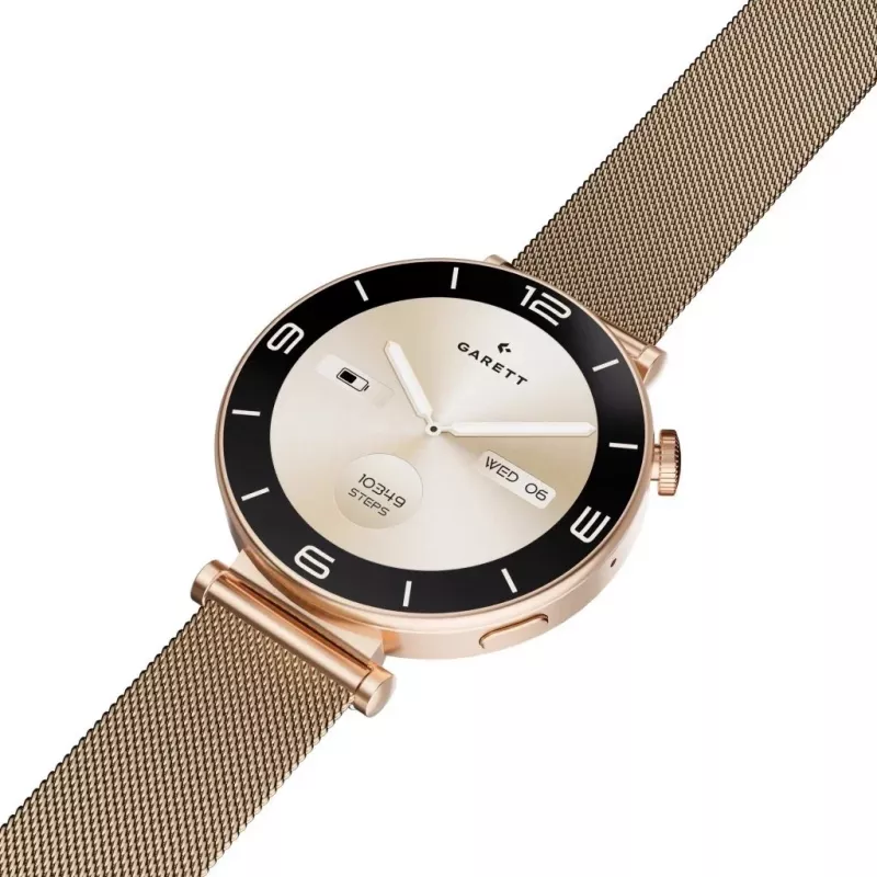 Viedpulkstenis Garett Rose Gold mesh
