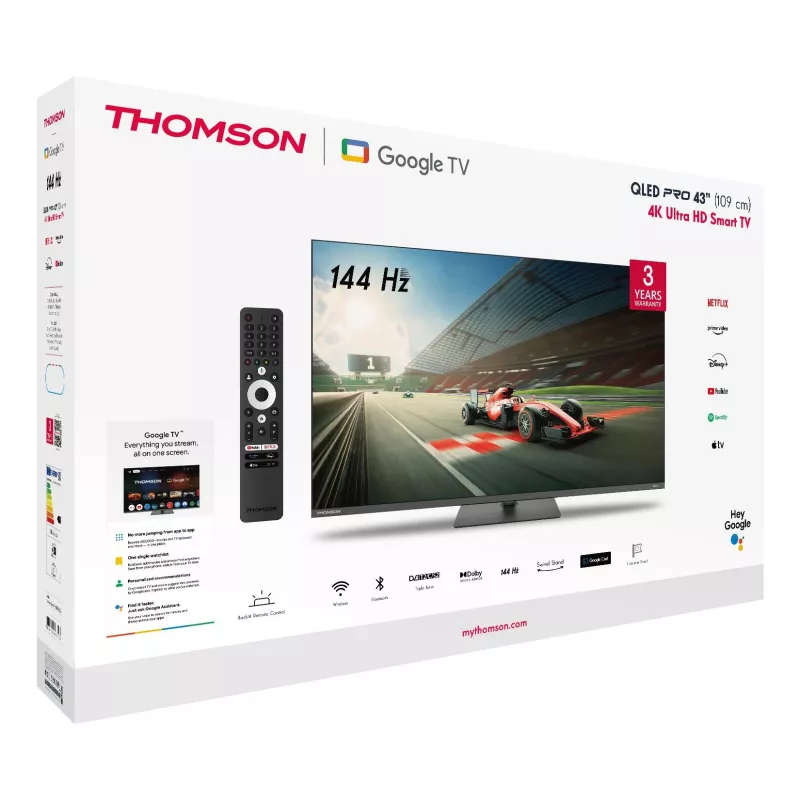 TV Set THOMSON 43 inch 4K Ultra HD 3840 x 2160 pikseļi Plakans 16:9 QLED Pro 43QG7C04