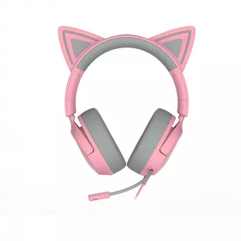 Austiņas Razer Kraken Kitty V3 X — vadu USB Type-A, uz auss, 20–28 kHz, 1,3 m kabelis, rozā