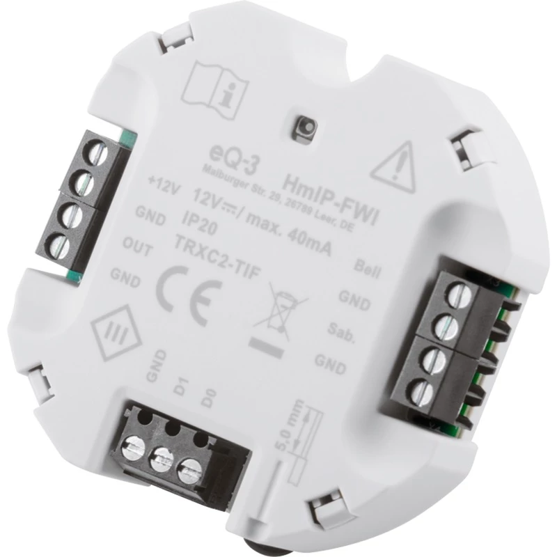 Homematic IP HMIP-FWI viedās mājas uztvērējs 868 MHz vadu, balts
