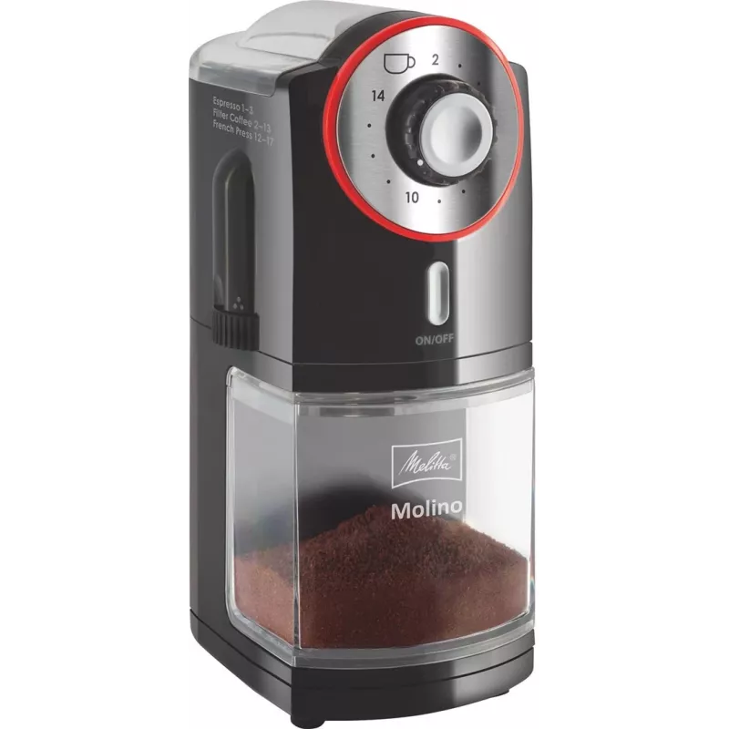 Melitta Molino 100 W melna, sarkana, nerūsējošais tērauds