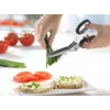 Virtuves šķēres GEFU 12660 — nerūsējošā tērauda asmeņi, plastmasas rokturis, garums 191 mm, platums 80 mm