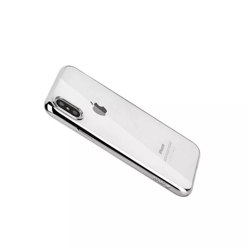 Mīkstais vāciņš Devia iPhone XS Max — TPU, sudraba, plāns aizsargvāciņš