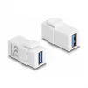 DeLOCK Keystone modulis USB 3.0 A sievišķā uz USB 3.0 A sievišķā balts 1:1