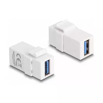 DeLOCK Keystone modulis USB 3.0 A sievišķā uz USB 3.0 A sievišķā balts 1:1