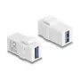 DeLOCK Keystone modulis USB 3.0 A sievišķā uz USB 3.0 A sievišķā balts 1:1