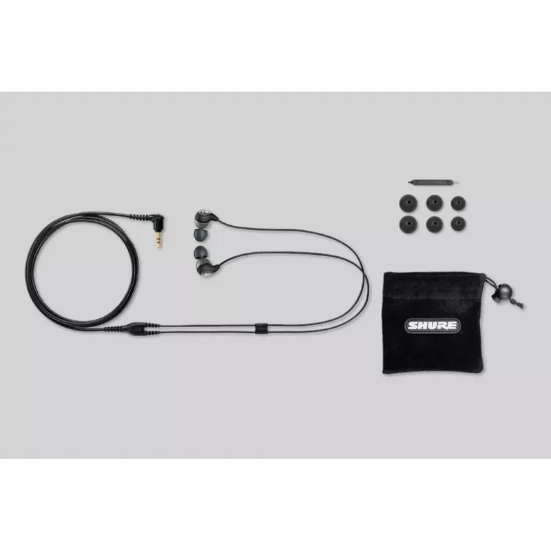 Shure SE112-GR austiņas, vadu, iekšauss, zvaniem/mūzikai, melnas, pelēkas