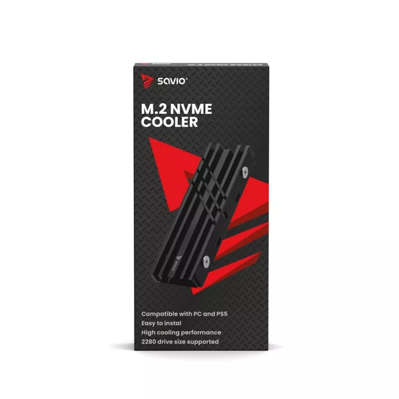 Gaisa dzesētājs SAVIO M.2 NVMe 2280 AK-60 melns radiators 22x80 mm SSD