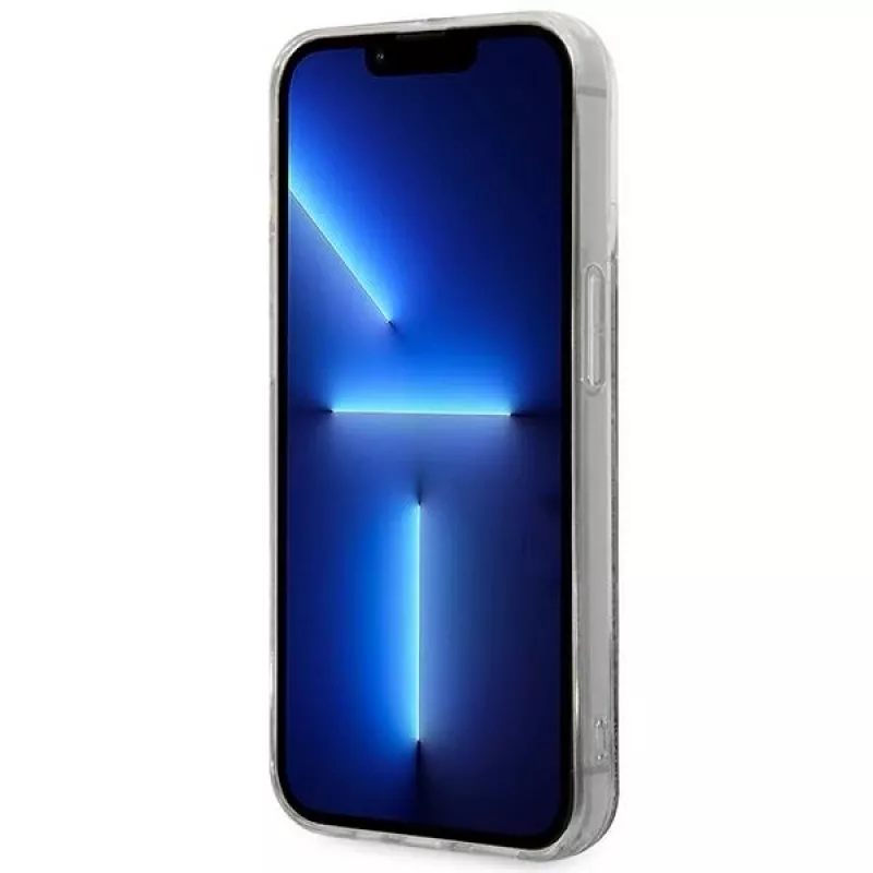 Karl Lagerfeld KLHCP14XLMNMS iPhone 14 Pro Max 6.7 cietais maciņš sudrabs / sudrabs Liquid Glitter Monogram