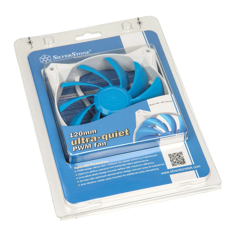 SilverStone SST-FQ122 120 mm korpusa ventilators — balts