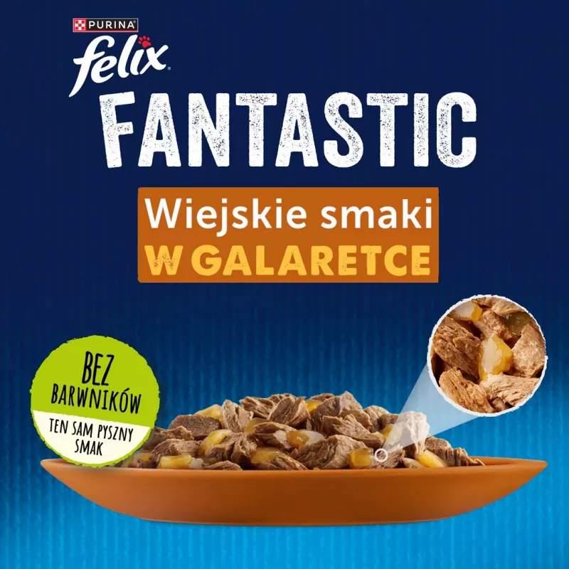 Felix Fantastic trusis, jērs - mitrā barība kaķiem 340 g (4x 85 g)