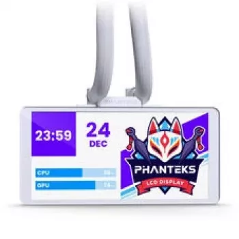 Phanteks Glacier One 360M25 LCD AiO-šķidruma dzesēšana, 6 collu displejs — 360 mm, balta