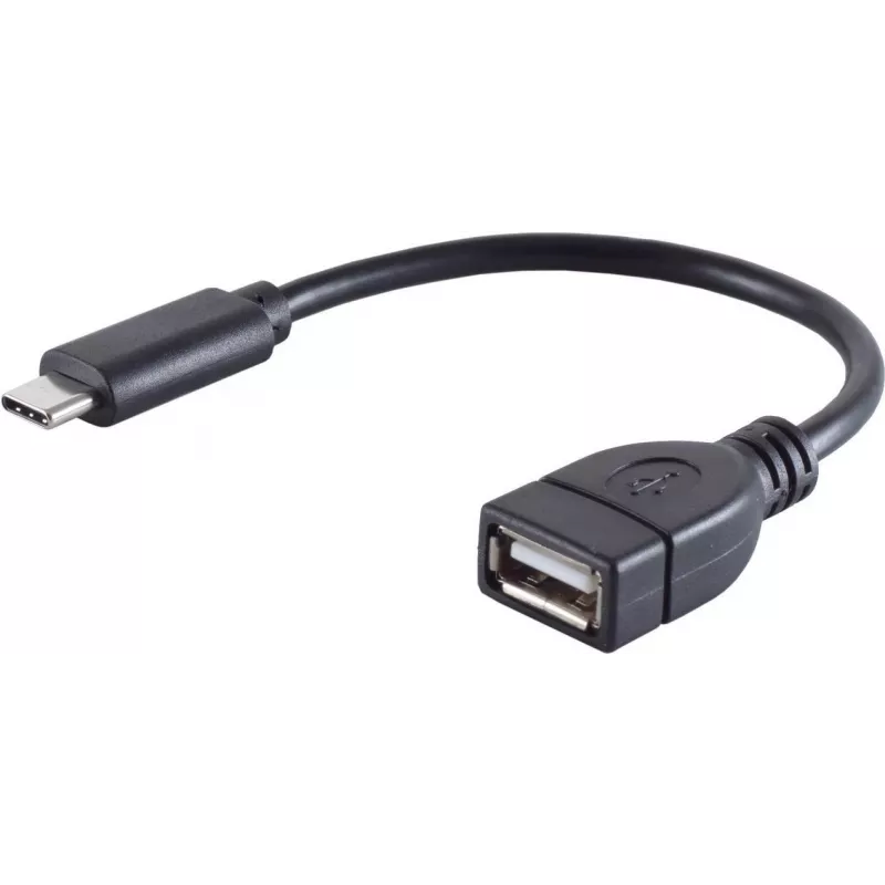 USB kabelis S/CONN 13-20015 USB 2.0 0,12 m USB C USB A melns