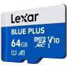MicroSDXC atmiņas karte Lexar BLUE PLUS 64 GB UHS‑I 100 MB/s U1 V10 (zila)