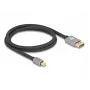 DeLOCK Mini DisplayPort–DisplayPort kabelis 8K 60 Hz 1 m pelēks metāla bez fiksatora