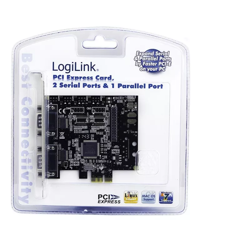 Iekšējā PCIe interfeisa karte LOGILINK PC0033 ar seriālo un paralēlo izvadi, NetMOS mikroshēmojums