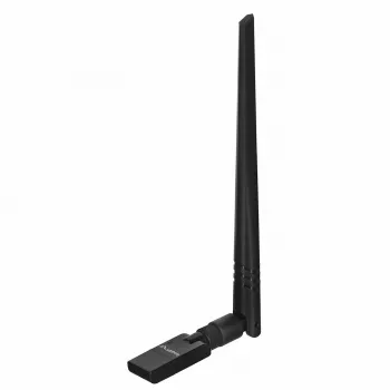 USB Wi‑Fi adapteris LANBERG NC-0300-WIE, USB 2.0, divas ārējās antenas 5 dBi, WLAN 300 Mbps, Ethernet/WLAN, melns