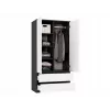 Skapis top e shop MALWA SS-90, 90×180×50 cm, antracīta rāmis, baltas veramas durvis, 2 atvilktnes, lamināts 16 mm