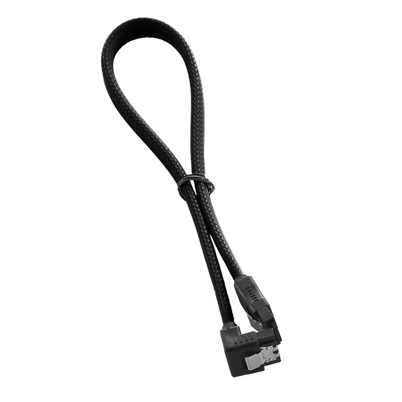 CableMod ModMesh SATA 3 kabelis ar taisnleņķa konektoru 30 cm - melns